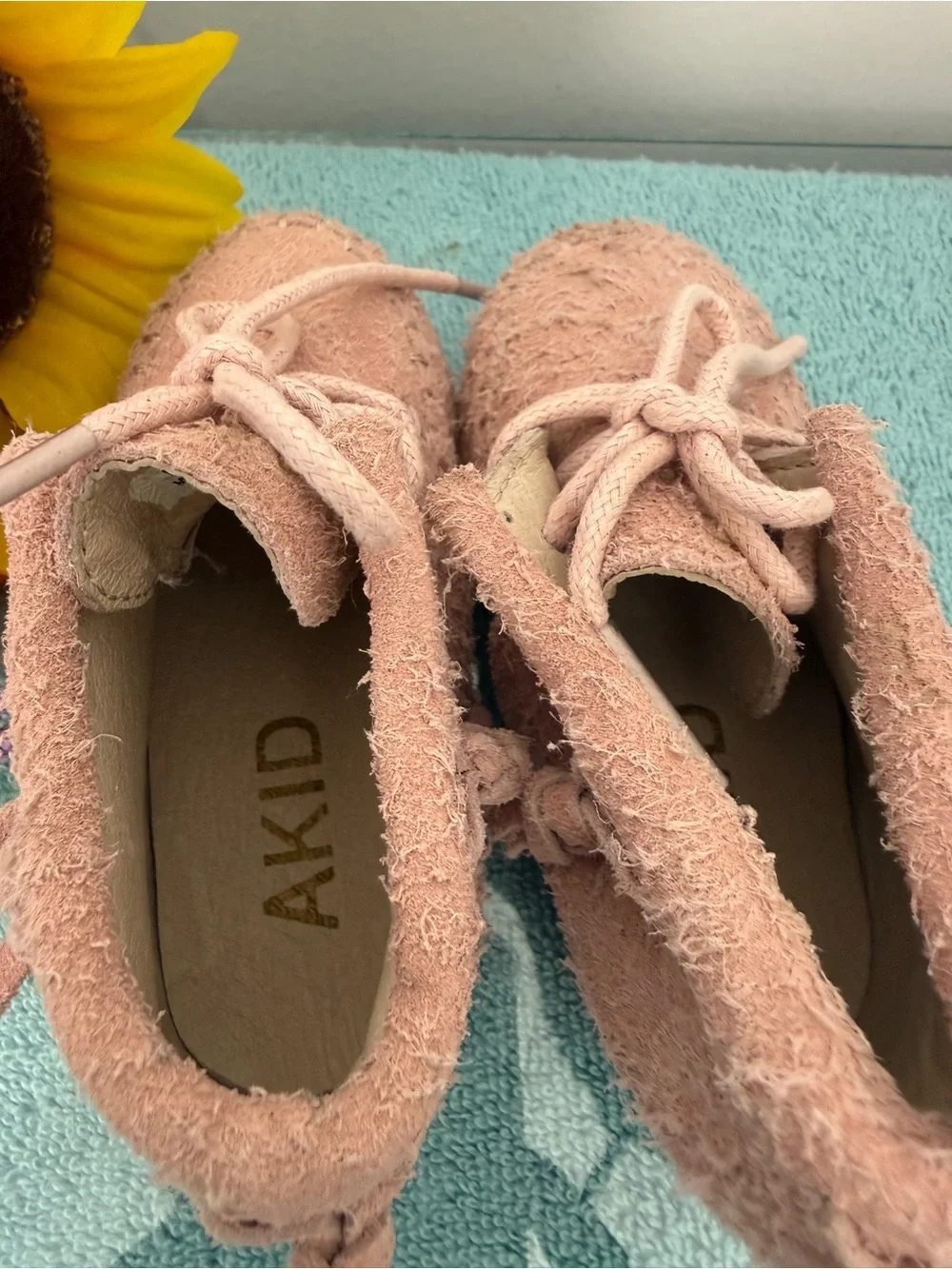Kids Pink Suede-Look Moccasin Boots with Laces